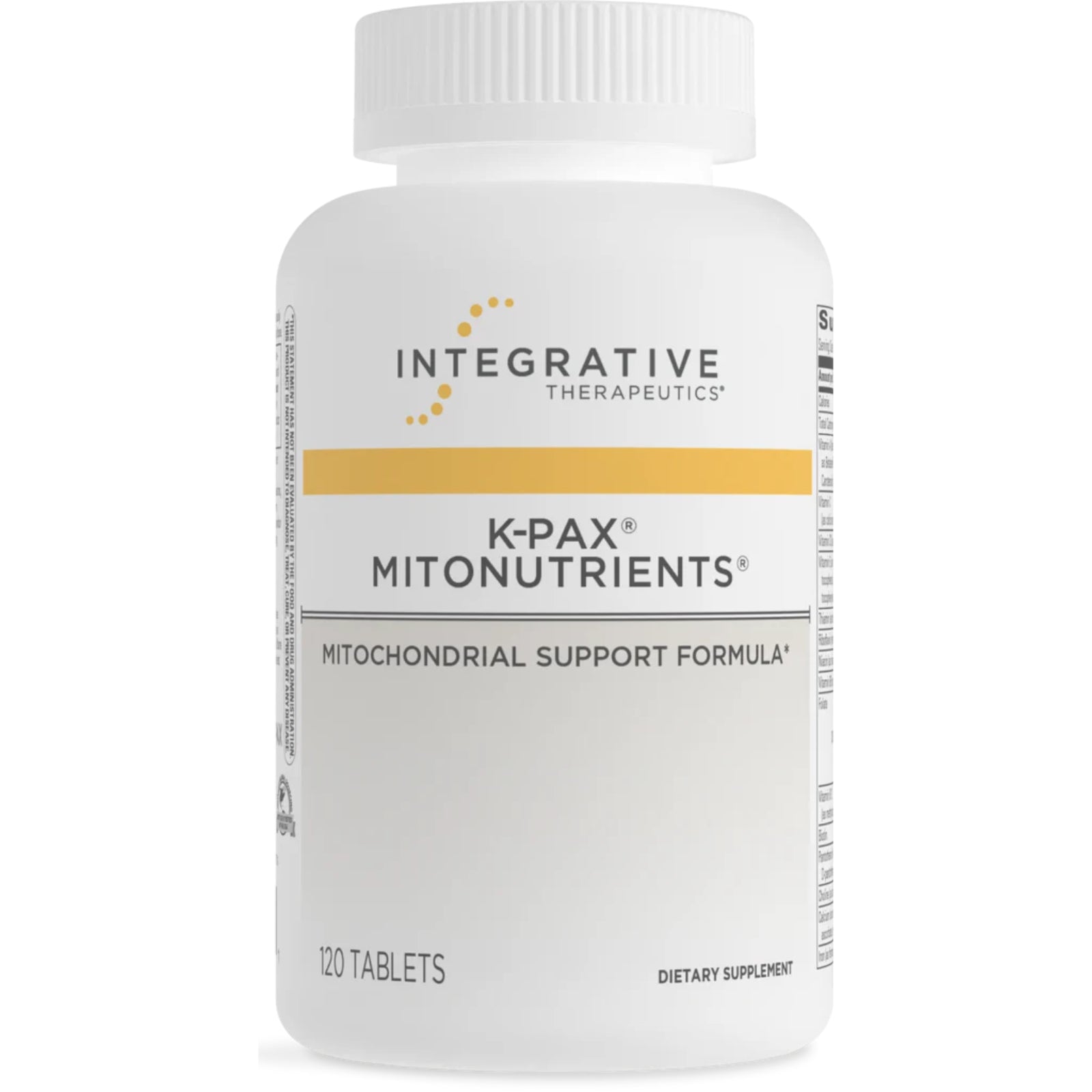 Integrative Therapeutics, K-PAX® MitoNutrients®, 120 Tablets UPC 871791108011 | HiLife Vitamins